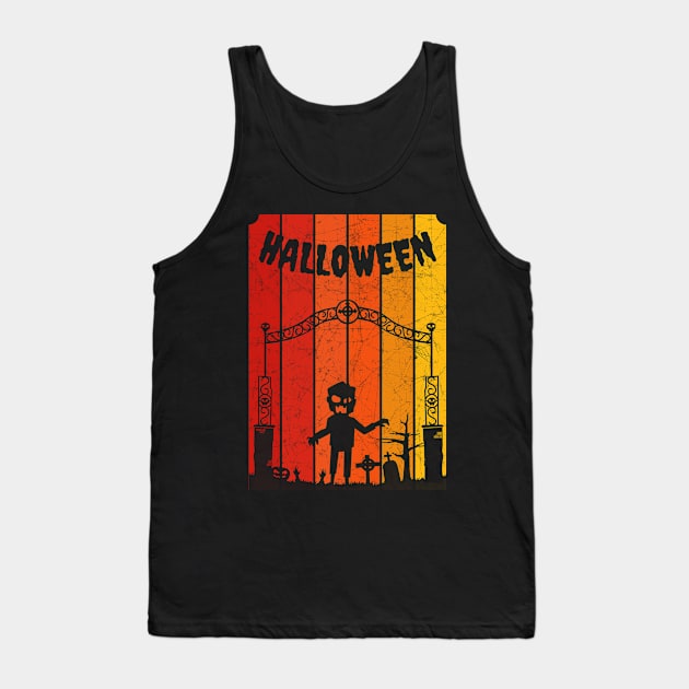 Vintage Retro Distressed Halloween Zombie Scary Costume Tank Top by heidiki.png